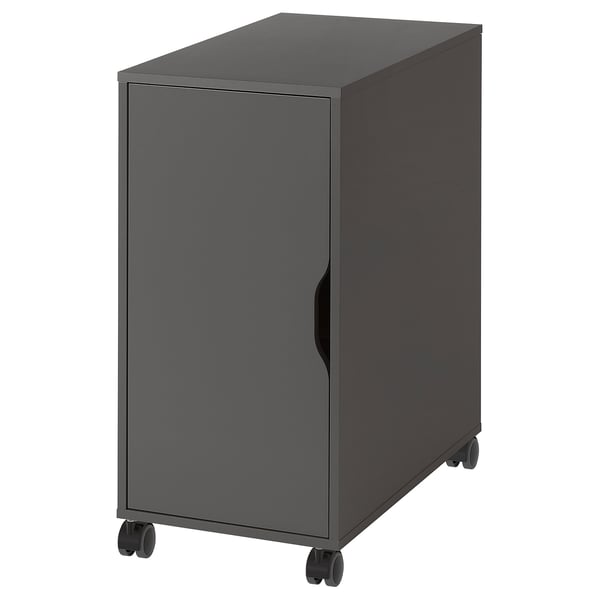 ALEX Mueble de almacenaje con ruedas, Gris oscuro/negro, 36x76 cm