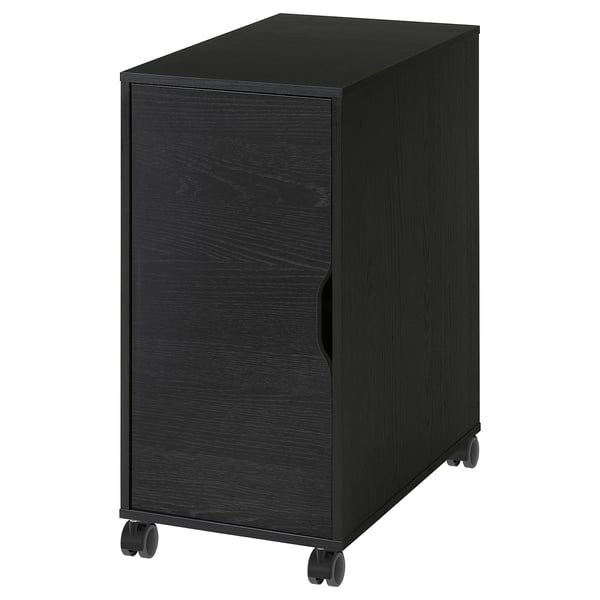 ALEX Mueble de almacenaje con ruedas, negro/negro, 36x76 cm