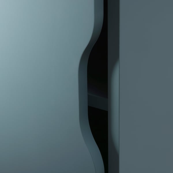 ALEX Mueble de almacenaje con ruedas, petróleo/negro, 36x76 cm