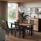 ÅLHULT / ÅLHULT Juego de comedor con 4 sillas, negro/café/Bomstad negro negro, 120/170x80 cm