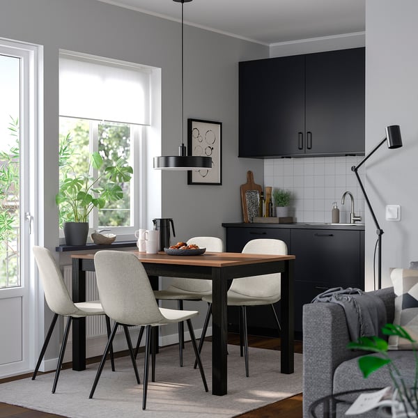 ÅLHULT / NORDMANSSKÄR Juego de comedor con 4 sillas