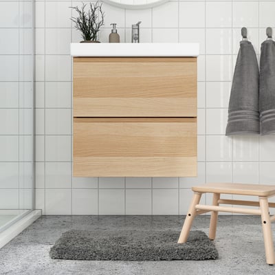 ALMTJÄRN Piso de baño, gris osc, 40x60 cm