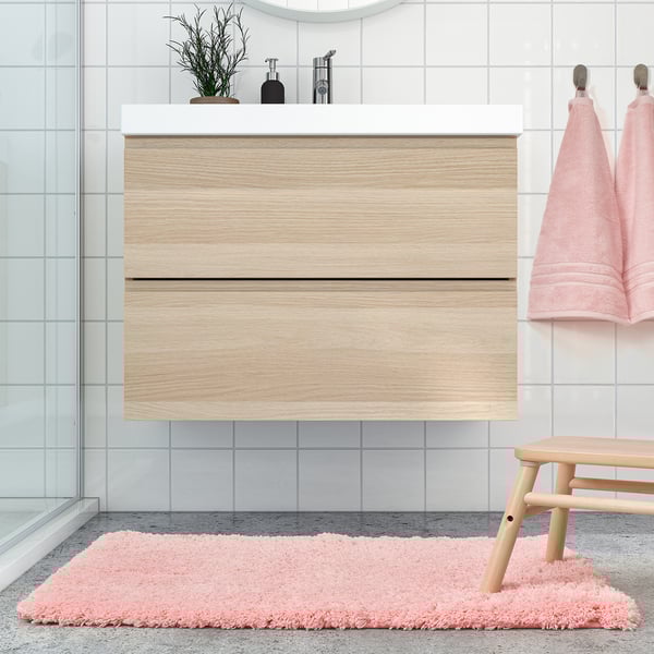 ALMTJÄRN Piso de baño, rosado, 60x90 cm