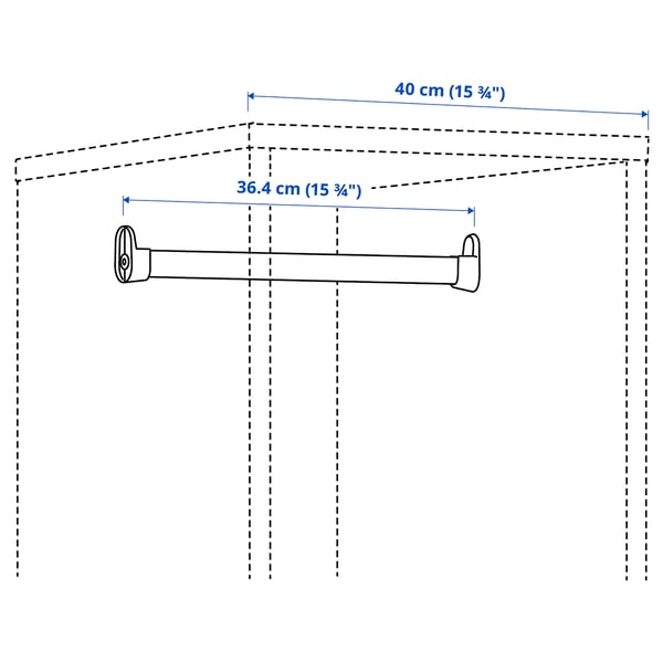 ALTARLIDEN Barra para ropa, blanco, 40 cm