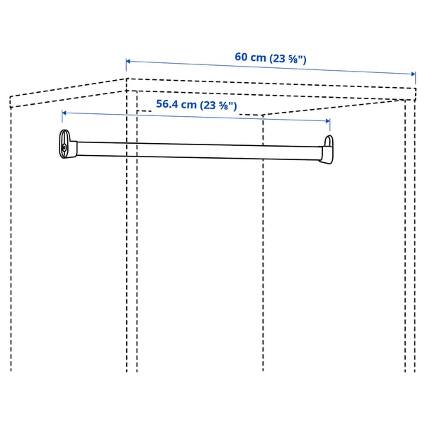 ALTARLIDEN Barra para ropa, blanco, 60 cm