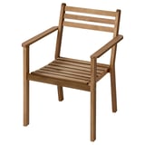 ASKHOLMEN Silla con apoyabrazos para terraza, café oscuro