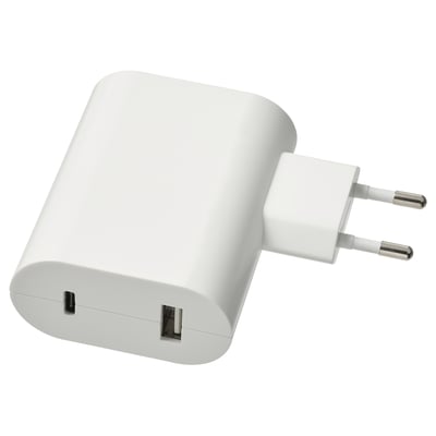 ÅSKSTORM Cargador USB 23W, blanco
