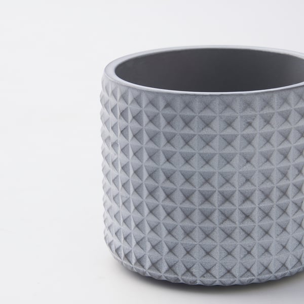 BÄCKDRÅG Macetero, superficie con puntos/blanco gris, 6 cm