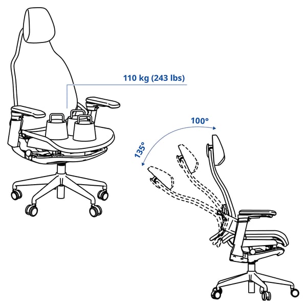 BÄSTBOLL Silla gamer, negro/Mjuk negro