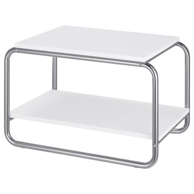 BAGGBODA Mesa lateral, blanco, 71x50 cm
