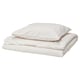 BANDKNIPPE Funda plumón con funda almohada, blanco/beige, 150x200/50x60 cm