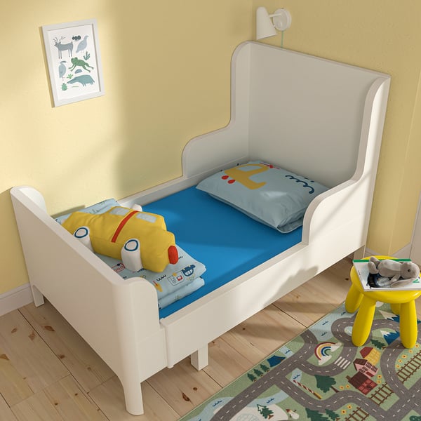 BARNDRÖM Sábana bajera para cama extensible, azul, 80x130 cm