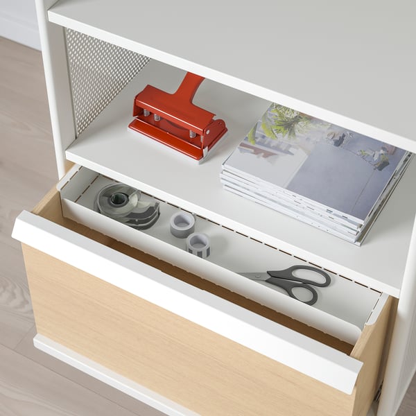 BEKANT Mueble de almacenaje con ruedas, rejilla blanco, 61x101 cm