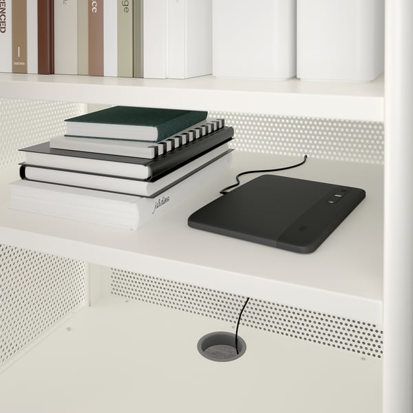 BEKANT Mueble de almacenaje con ruedas, rejilla blanco, 61x101 cm