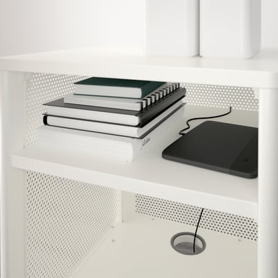 BEKANT Mueble de almacenaje con ruedas, rejilla blanco, 41x61 cm