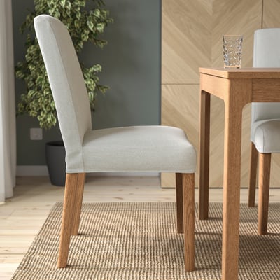 BERGMUND Silla, efecto roble/Orrsta gris claro