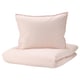 BERGPALM Funda plumón con 2 fundas almohada, Rosado claro/raya, 240x220/50x60 cm