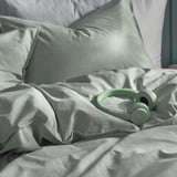 BERGPALM Funda plumón con funda almohada, verde/raya, 150x200/50x60 cm