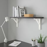 BERGSHULT / SANDSHULT Repisa, café oscuro/álamo tinte blanco, 80x20 cm