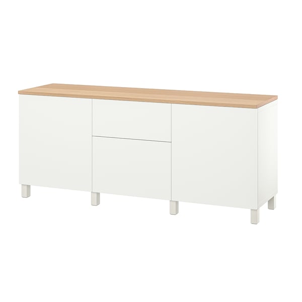 BESTÅ Buffet, blanco/Lappviken/Stubbarp blanco, 180x42x76 cm