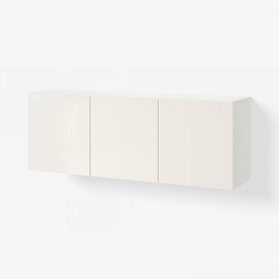 BESTÅ Buffet, blanco/Selsviken alto brillo/blanco, 180x42x64 cm