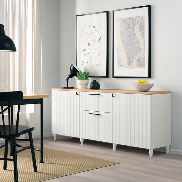 BESTÅ Buffet, blanco/Sutterviken/Kabbarp blanco, 180x42x76 cm