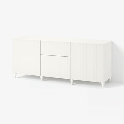 BESTÅ Buffet, blanco/Sutterviken/Kabbarp blanco, 180x42x74 cm