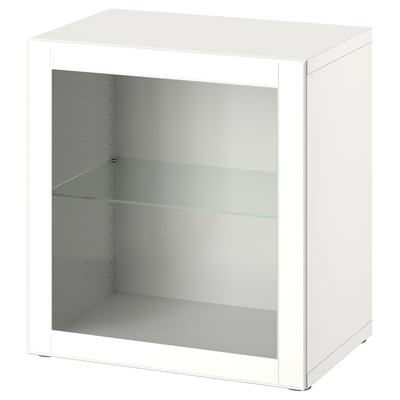 BESTÅ Combinación mueble de almacenaje, blanco/Ostvik blanco, 60x42x64 cm