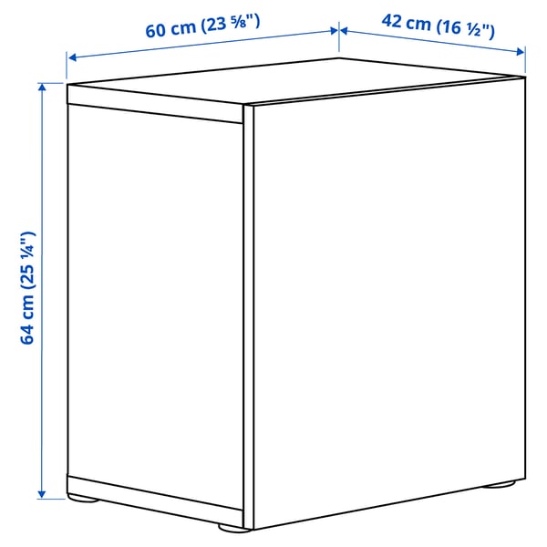 BESTÅ Combinación mueble de almacenaje, blanco/Sutterviken blanco, 60x42x64 cm