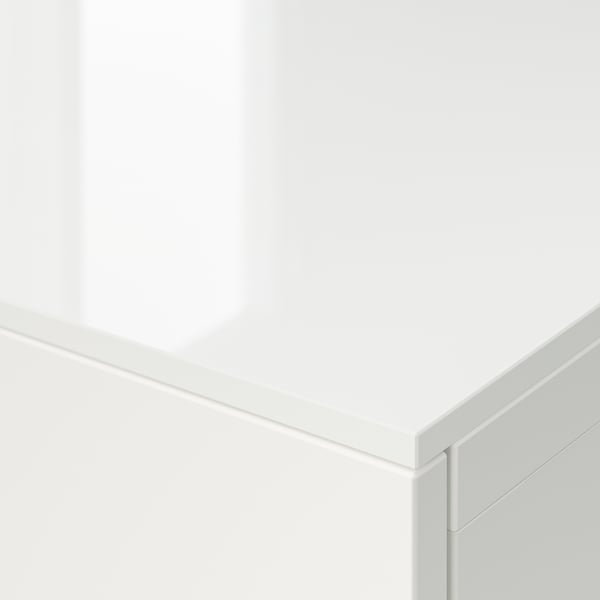BESTÅ Cubierta, alto brillo blanco, 120x42 cm