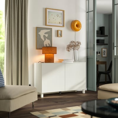 BESTÅ Gabinete, blanco/Förvaltare blanco, 120x42x75 cm