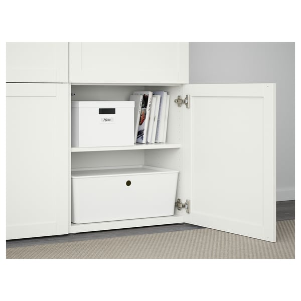 BESTÅ Gabinete, blanco/Hanviken blanco, 120x42x193 cm