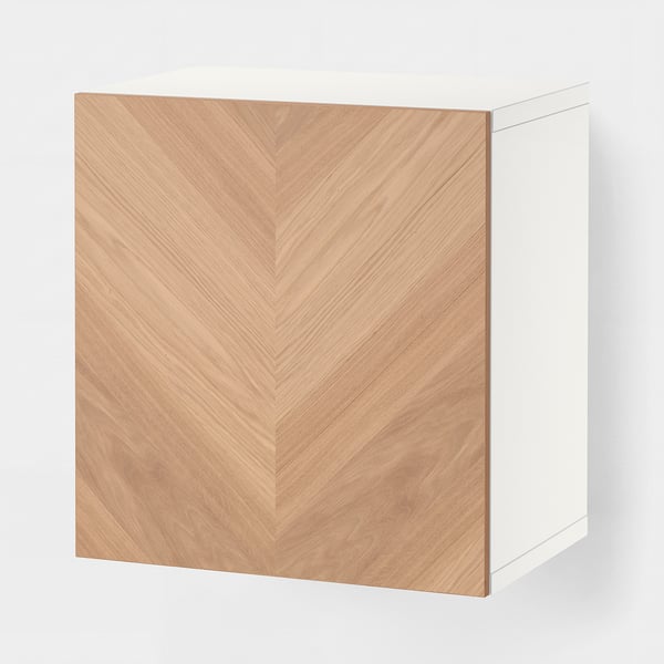 BESTÅ Gabinete, blanco/Hedeviken chapa roble, 60x42x64 cm