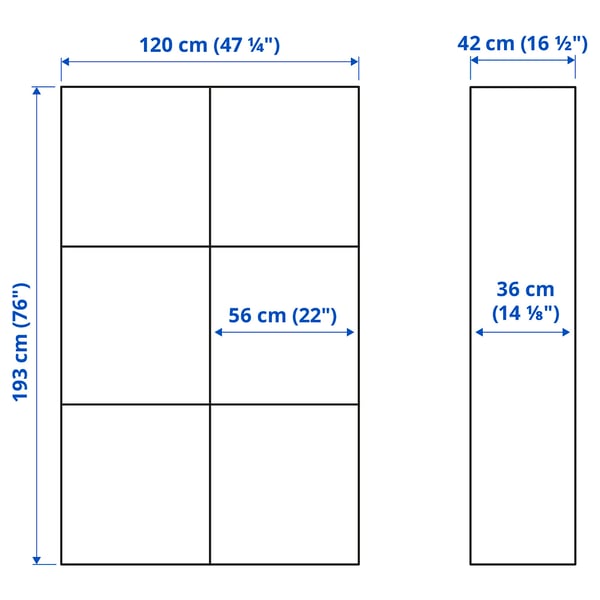 BESTÅ Gabinete, blanco/Lappviken blanco, 120x42x193 cm