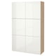 BESTÅ Gabinete, efecto roble tinte blanco/Selsviken alto brillo/blanco, 120x42x193 cm