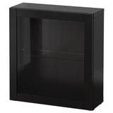 BESTÅ Gabinete, negro/Sindvik vidrio transparente negro-café, 60x22x64 cm