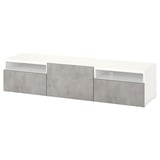 BESTÅ Mueble TV, blanco/Kallviken gris claro, 180x42x39 cm
