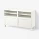 BESTÅ Rack de TV, blanco/Hanviken/Stubbarp blanco, 120x42x74 cm