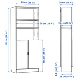 BILLY / HÖGBO Vitrina, blanco, 80x30x202 cm
