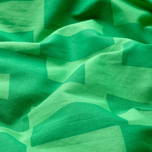 BLÅSKATA Funda plumón con funda almohada, verde/con diseño, 150x200/50x60 cm
