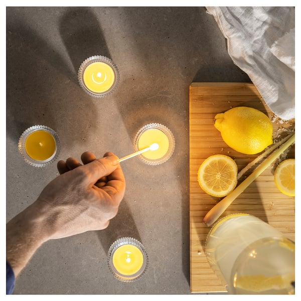 BLODHÄGG Vela aromática pequeña, limón y citronela/amarillo, 3.5 hr