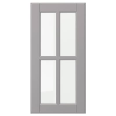 BODBYN Puerta de vidrio, gris, 30x60 cm