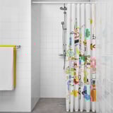 BOTAREN Barra para cortina de baño, blanco, 70-120 cm