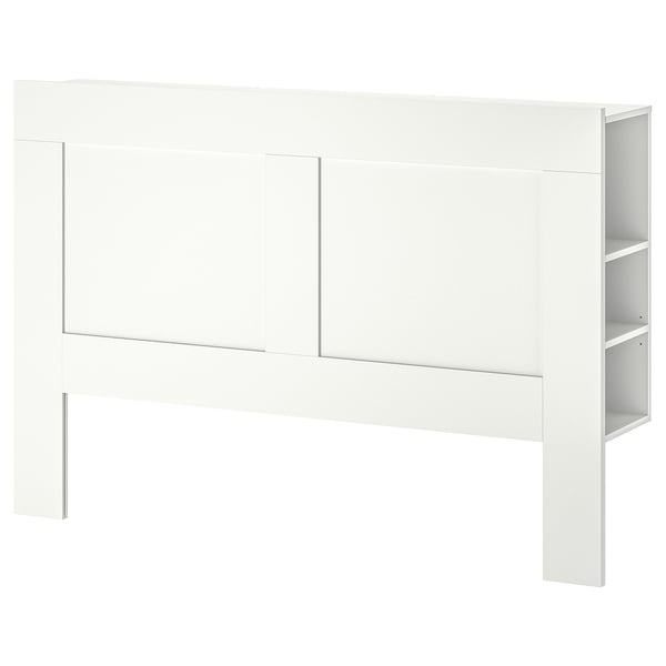 BRIMNES Respaldo cama con compartimientos, blanco, 160 cm