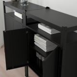 BROR Estante con gabinete, negro, 170x40x110 cm