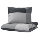 BRUNKRISSLA Funda plumón con 2 fundas almohada, negro, 240x220/50x60 cm