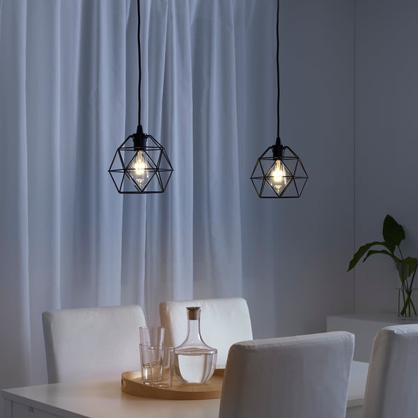 BRUNSTA Pantalla para lámpara de techo, negro, 20 cm