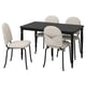 DANDERYD / EBBALYCKE Juego de comedor con 4 sillas, negro/Idekulla beige, 130 cm