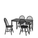 DANDERYD / SKOGSTA Juego de comedor con 4 sillas, negro/negro, 130 cm