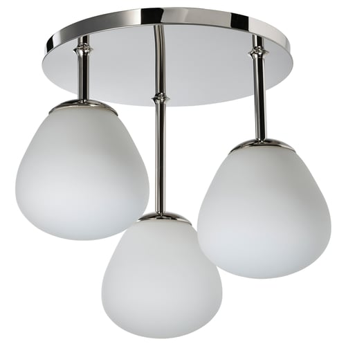 DEJSA Lámpara de techo, 3 luces, cromado/blanco vidrio